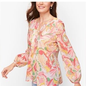 Talbots Multicolor 100% Cotton Floral Blouse Size 1X